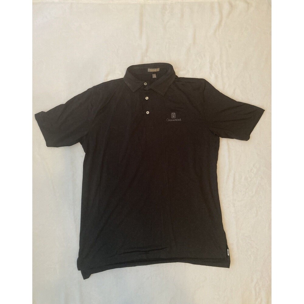 Peter Millar Summer Comfort Polo Shirt PGA Tour Men Size Large Black